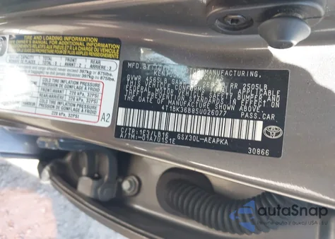 2005 Toyota Avalon Limited z USA, uszkodzony, nr VIN 4T1BK36B85U026077